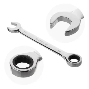 Набір ключів комбінованих, з тріскачкою, 12 шт., 8-19 мм, Cr-V, професійний, DIN3113 INTERTOOL (XT-1305) UA