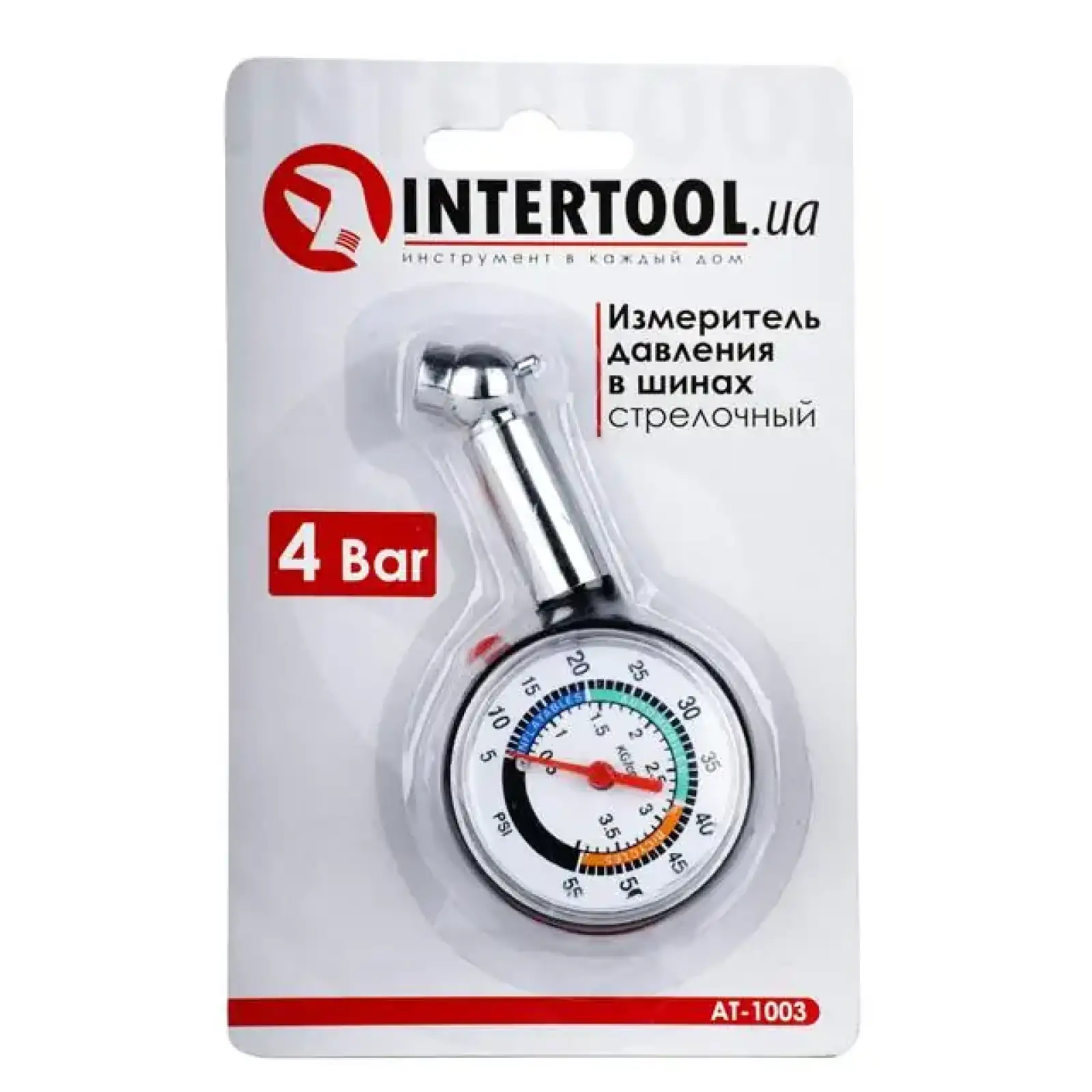 Вимірювач тиску в шинах стрілочний INTERTOOL (AT-1003) UA