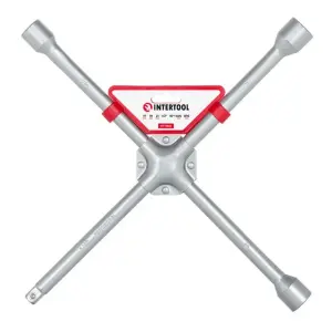 Ключ балонний хрестовий, укріплений, 1/2", 406×16 мм, 17×19×21 мм, професіональний INTERTOOL (HT-1603) UA