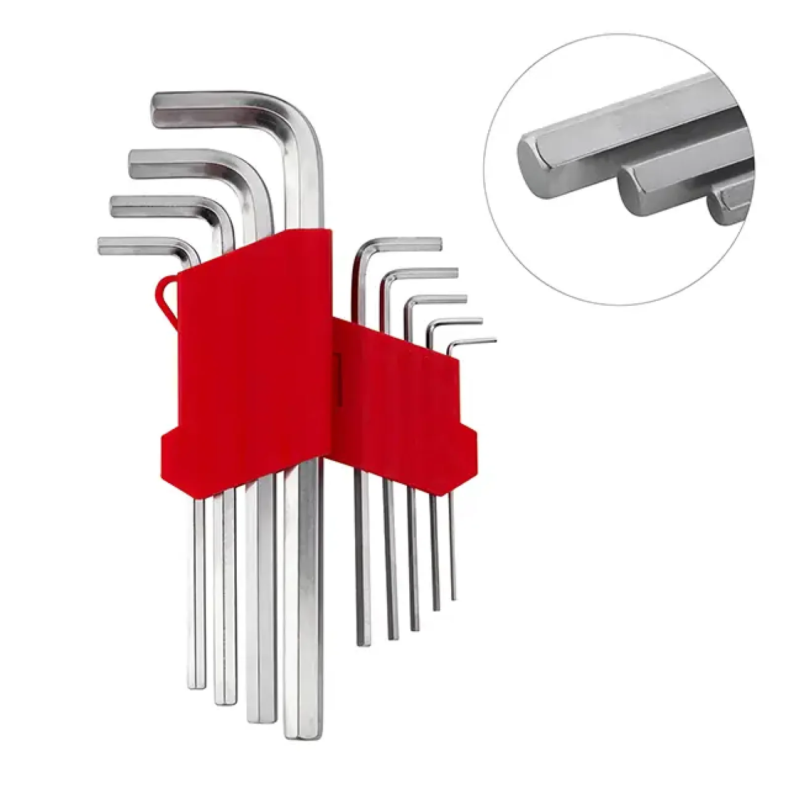 Набір ключів Г-подібних шестигранних подовжених 9 шт., 1,5-10 мм, Cr-V INTERTOOL (HT-0602) UA