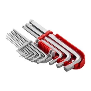 Набір ключів Г-подібних шестигранних, із кулястим наконечником, 9 шт., 1,5-10 мм, S2, професійні INTERTOOL (HT-1813) UA