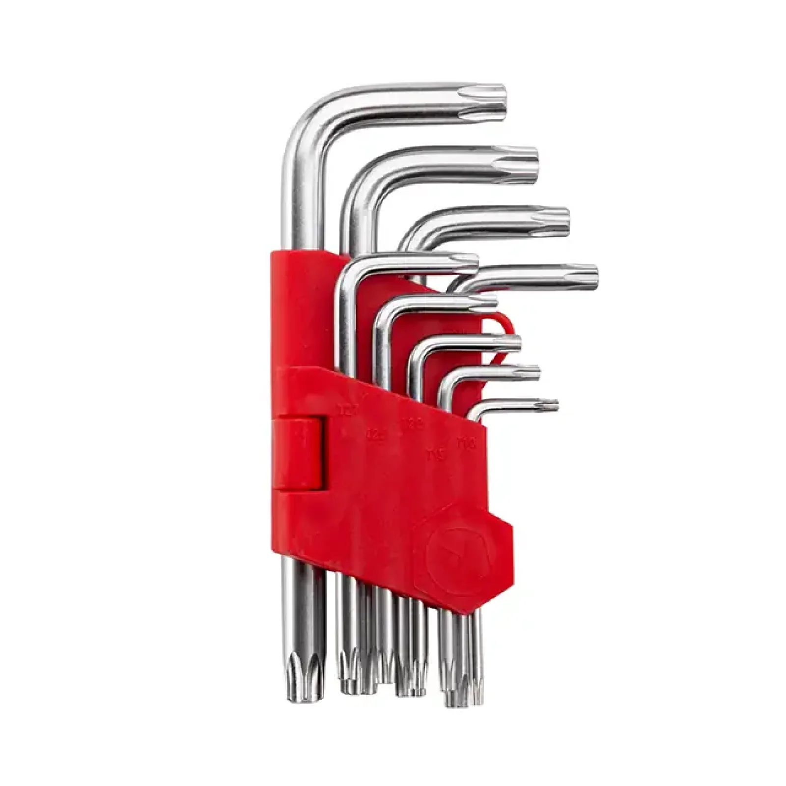 Набір ключів Г-подібних TORX, з отвором, 9 шт., Т10-Т50, Cr-V INTERTOOL (HT-0604) UA