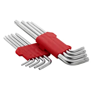 Набір ключів Г-подібних TORX подовжених, з отвором, 9 шт., Т10-Т50, Cr-V INTERTOOL (HT-0606) UA