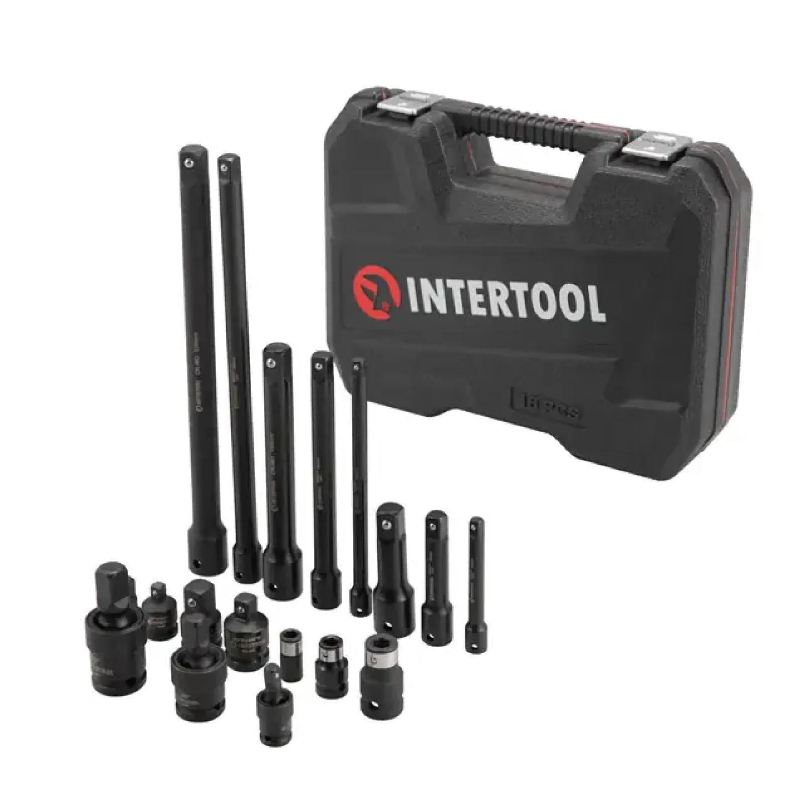 Набір перехідників та подовжувачів ударних, 18 од., Cr-V/Cr-Mo, STORM INTERTOOL (ET-8513) UA