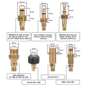 Насадка-піногенератор універсальна для мийок високого тиску, 1000 мл INTERTOOL (DT-1536) UA