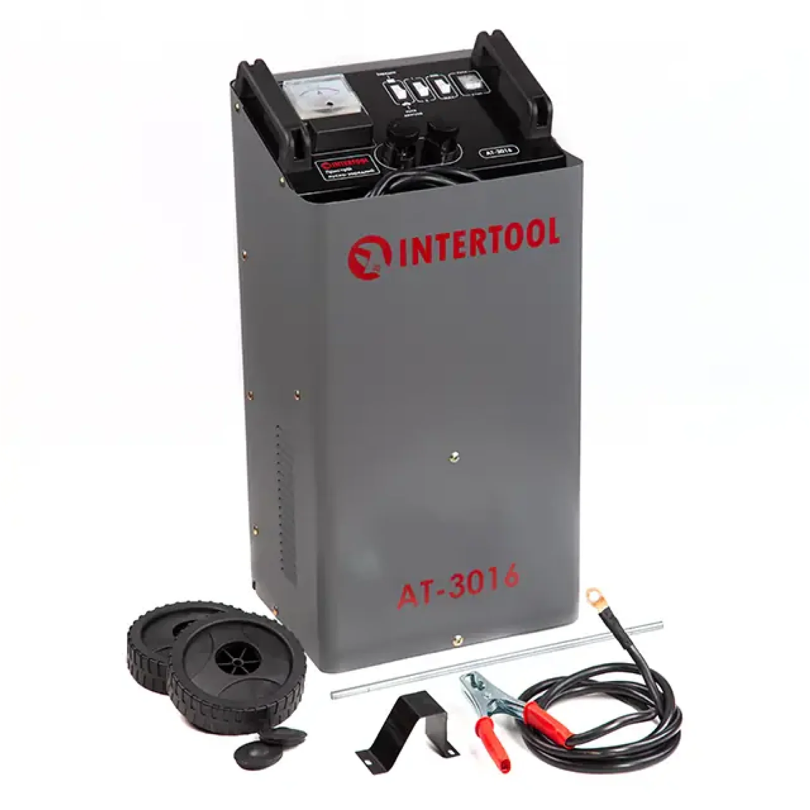 Пристрій пуско-зарядний 12/24 В, 1,2 кВт, пуск 300 А, 50/75 А, 20-600 Аг INTERTOOL (AT-3016) UA