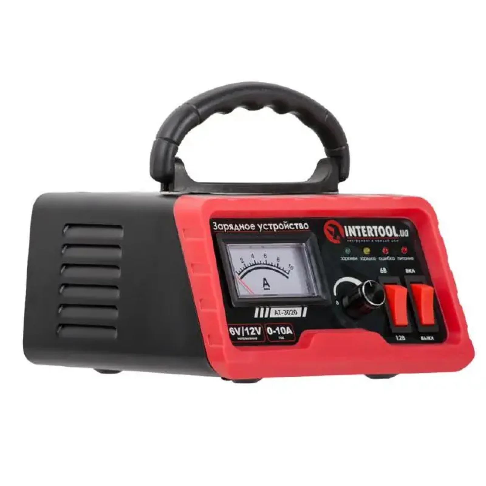 Пристрій зарядний для акумуляторів 6/12 В, 10 А, 6-120 Аг, з мікропроцесором INTERTOOL (AT-3020) UA