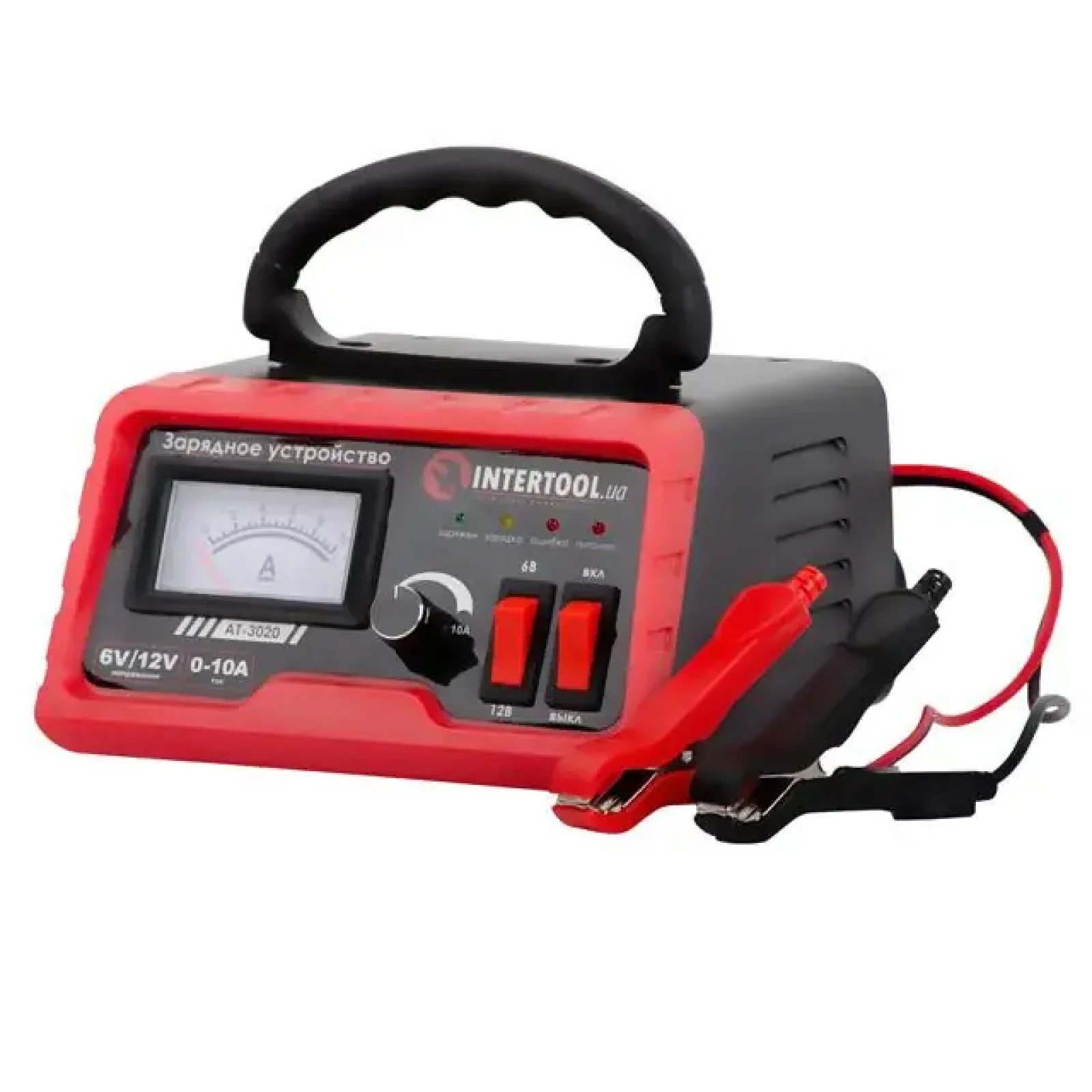 Пристрій зарядний для акумуляторів 6/12 В, 10 А, 6-120 Аг, з мікропроцесором INTERTOOL (AT-3020) UA