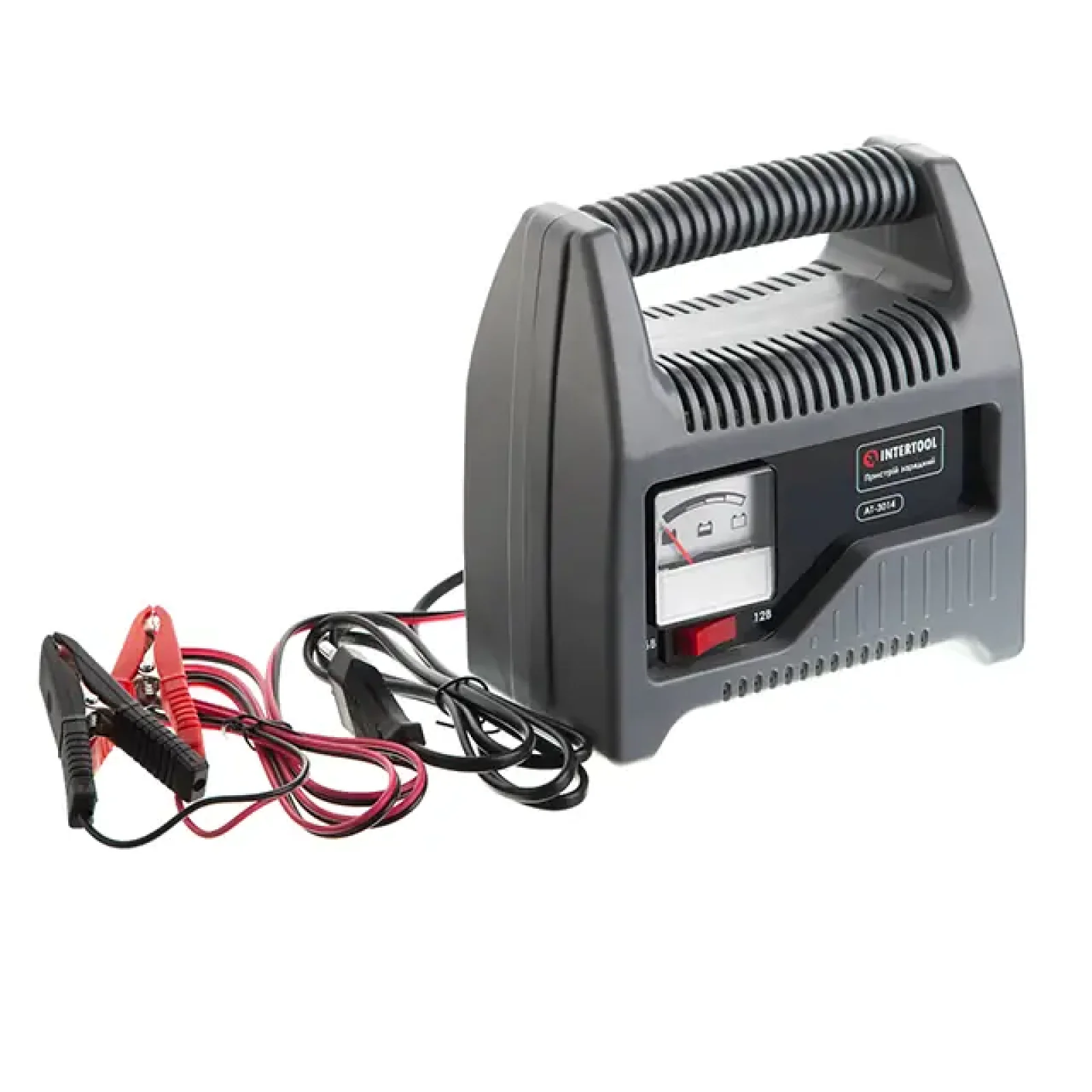 Пристрій зарядний для акумуляторів 6/12 В, 70 Вт, 10-60 Ач, стрілочний індикатор, з трансформатором INTERTOOL (AT-3014) UA