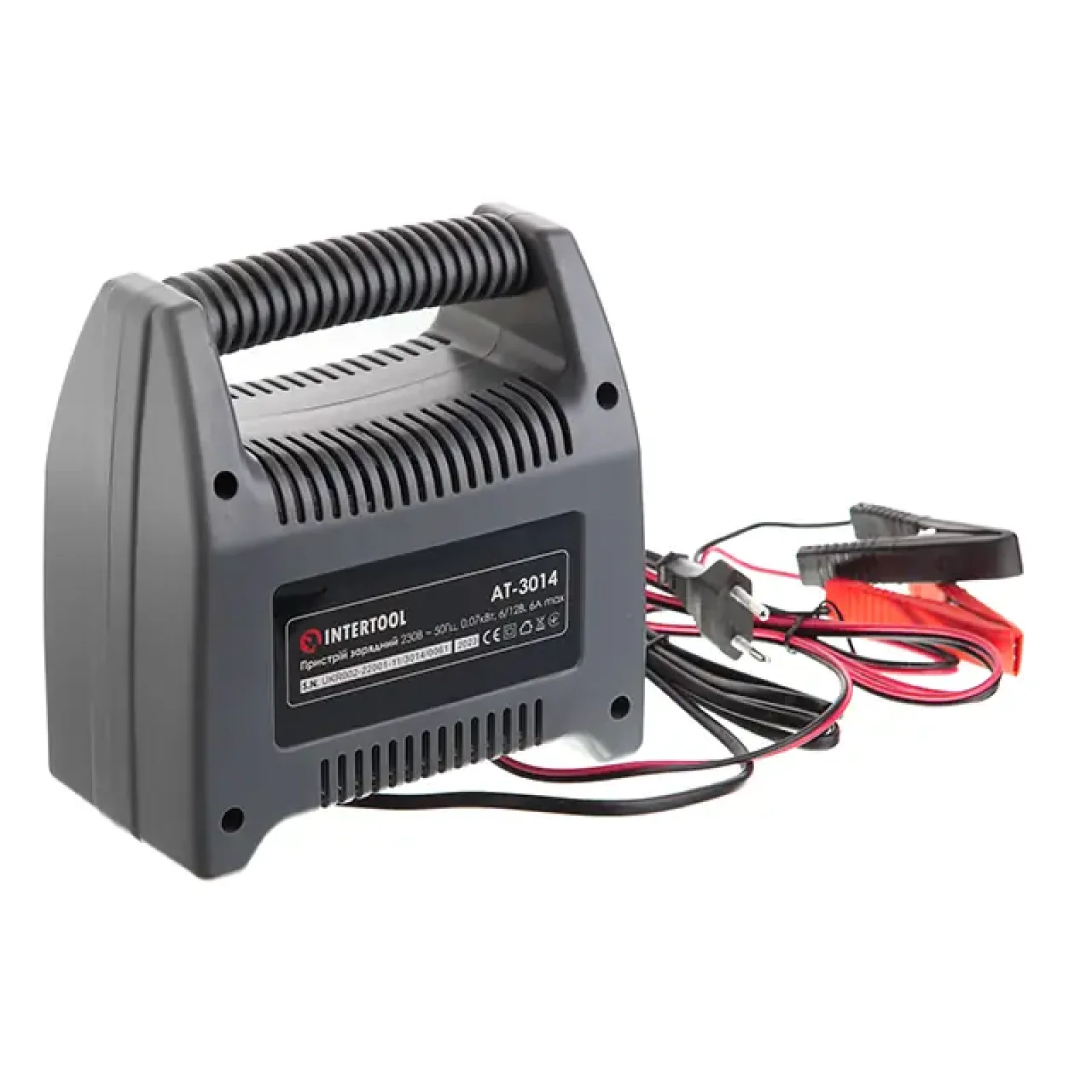 Пристрій зарядний для акумуляторів 6/12 В, 70 Вт, 10-60 Ач, стрілочний індикатор, з трансформатором INTERTOOL (AT-3014) UA