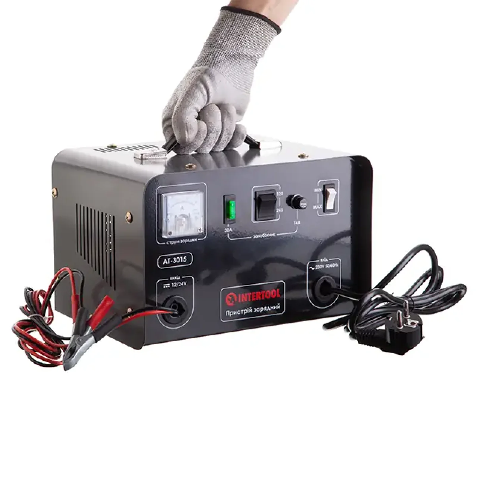 Пристрій зарядний 12/24 В, 0,6 кВт, 30 А, 20-400 Аг INTERTOOL (AT-3015) UA