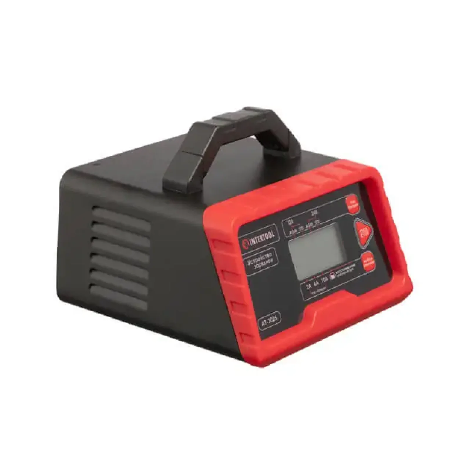 Пристрій зарядний для акумуляторів 12/24 В, 2,2-200 Аг, режим відновлення акумулятора, LCD-дисплей, з мікропроцесором INTERTOOL (AT-3025) UA