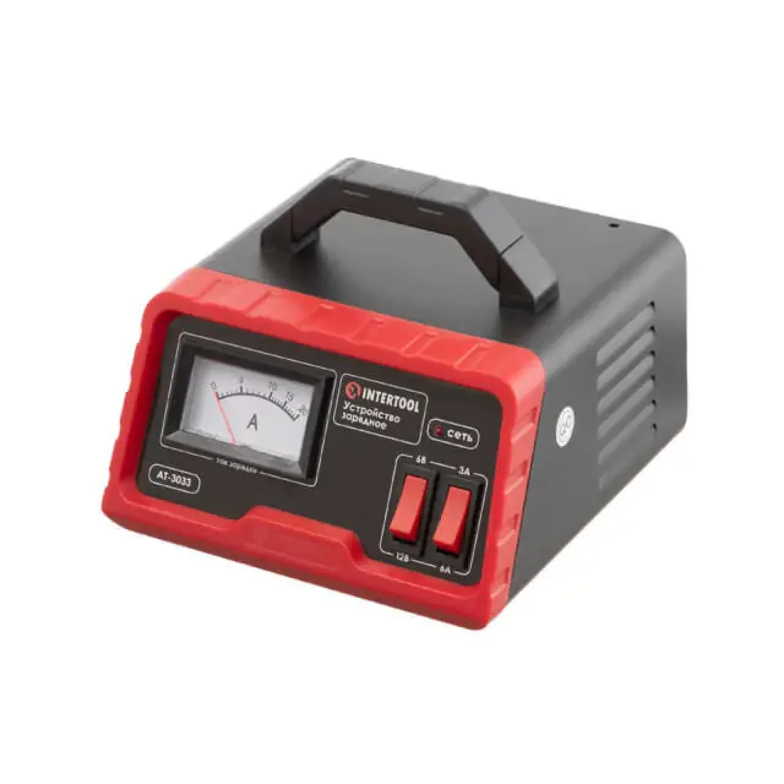Пристрій зарядний для акумуляторів 6/12 В, 3/6 А, 4-60 Аг, з трансформатором INTERTOOL (AT-3033) UA