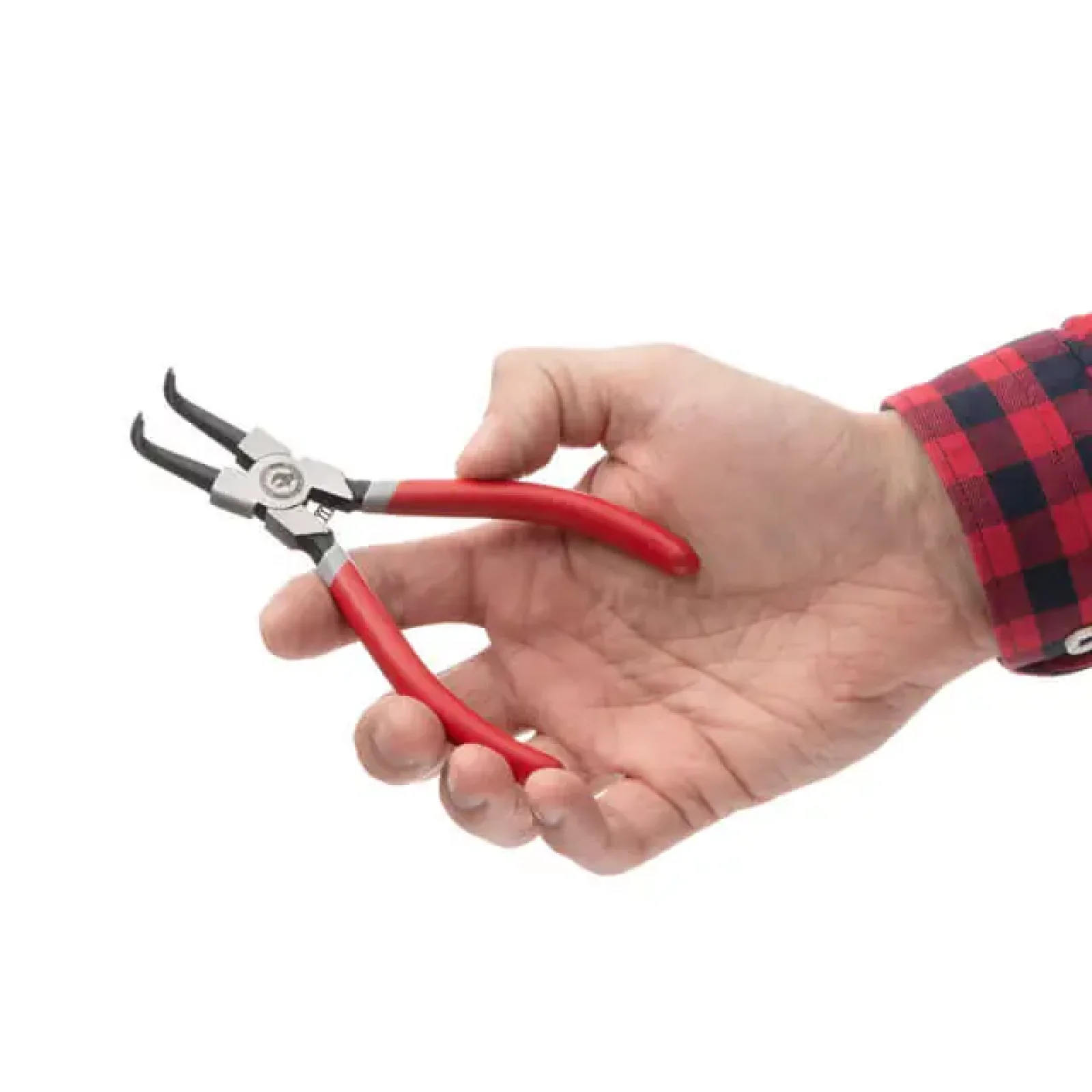 Щипці для зняття та встановлення стопорних кілець, 150 мм, вигнуті, на стиск INTERTOOL (HT-7006) UA