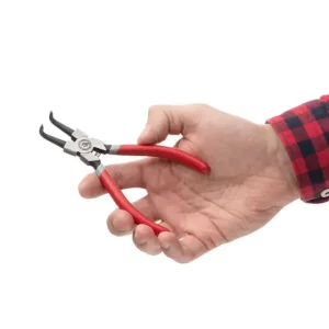 Щипці для зняття та встановлення стопорних кілець, 150 мм, вигнуті, на стиск INTERTOOL (HT-7006) UA