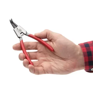 Щипці для зняття та встановлення стопорних кілець, 150 мм, вигнуті, на розтиск INTERTOOL (HT-7008) UA