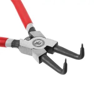 Щипці для зняття та встановлення стопорних кілець, 180 мм, вигнуті, на стиск INTERTOOL (HT-7012) UA