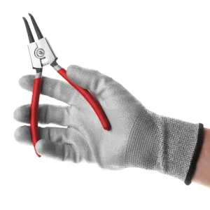 Щипці для зняття та встановлення стопорних кілець, 180 мм, вигнуті, на розтиск INTERTOOL (HT-7014) UA