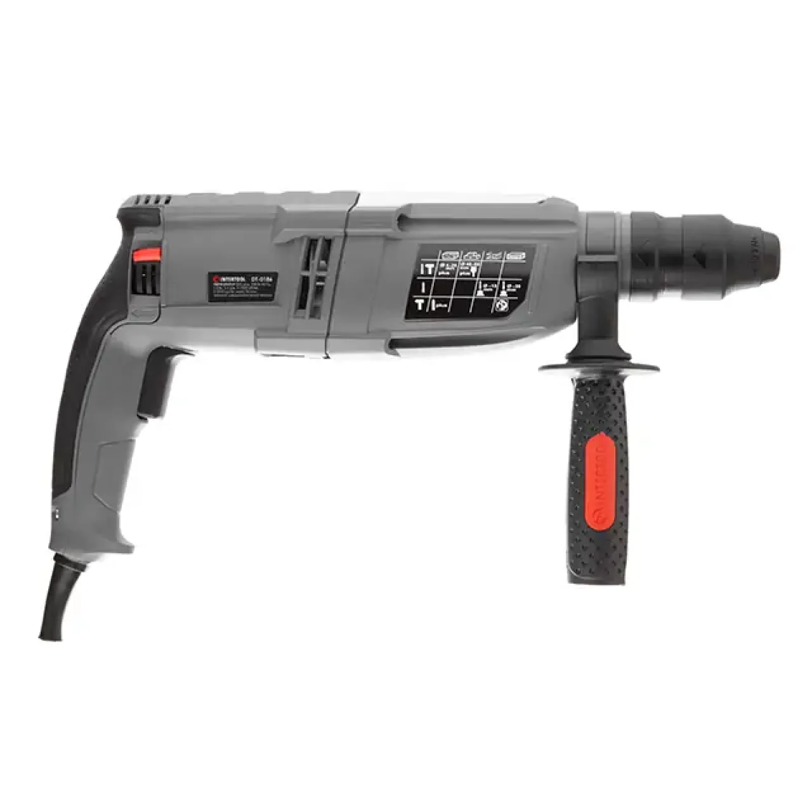 Перфоратор INTERTOOL 1,0 кВт, 3,5 Дж, 0-1300 об/хв, 0-5100 уд/хв, 3 режими, SDS-plus (DT-0186) UA