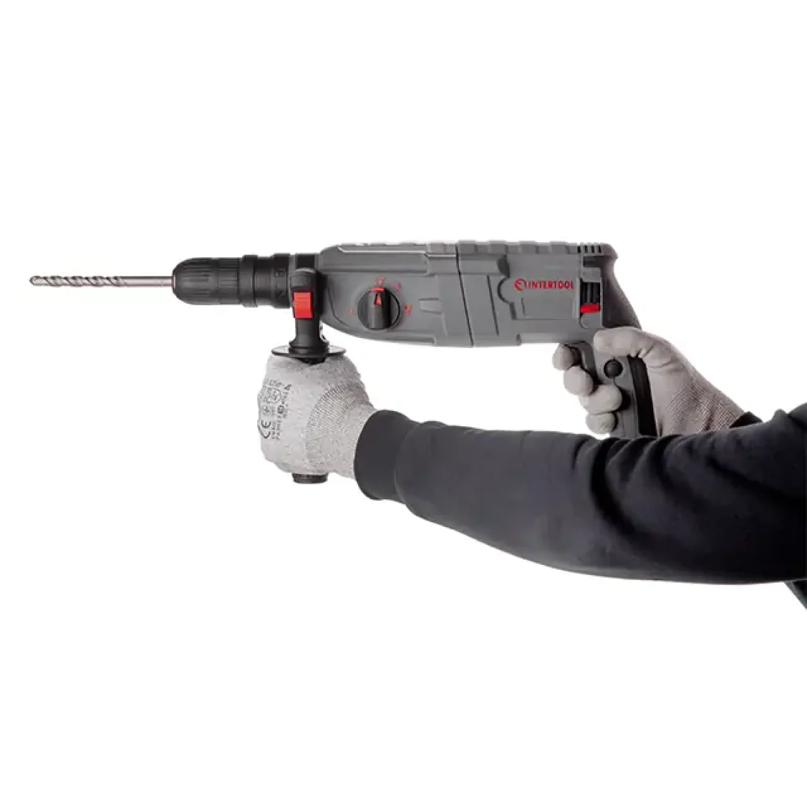 Перфоратор INTERTOOL 1,0 кВт, 3,5 Дж, 0-1300 об/хв, 0-5100 уд/хв, 3 режими, SDS-plus (DT-0186) UA