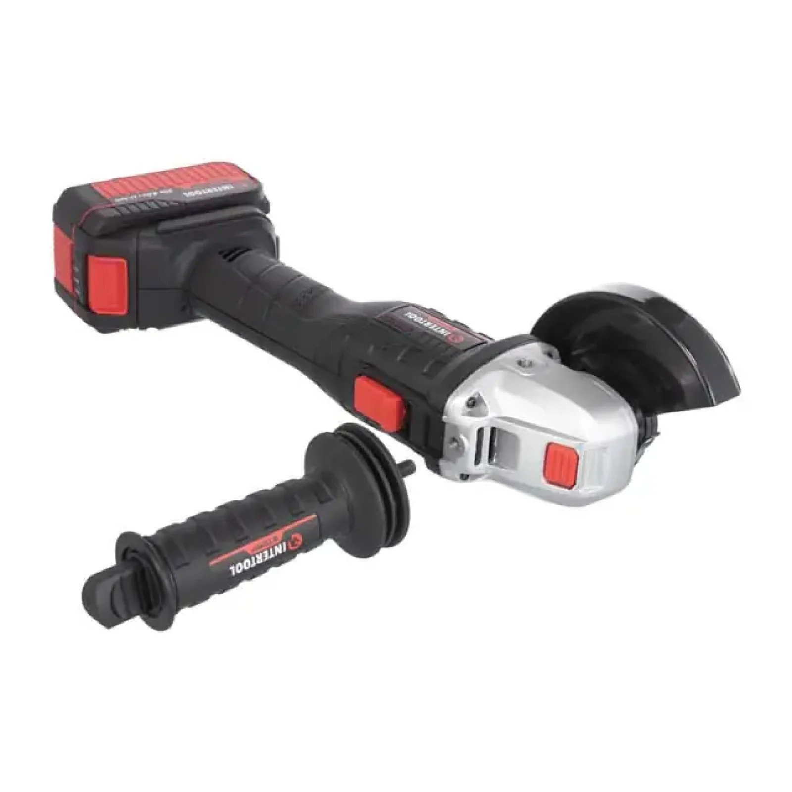 Шліфмашина кутова акумуляторна безщіткова 20 В, 125 мм, 10000 об/хв, Li-ion, 4,0 Ач, ЗП 4 A, кейс INTERTOOL (WT-0366) UA