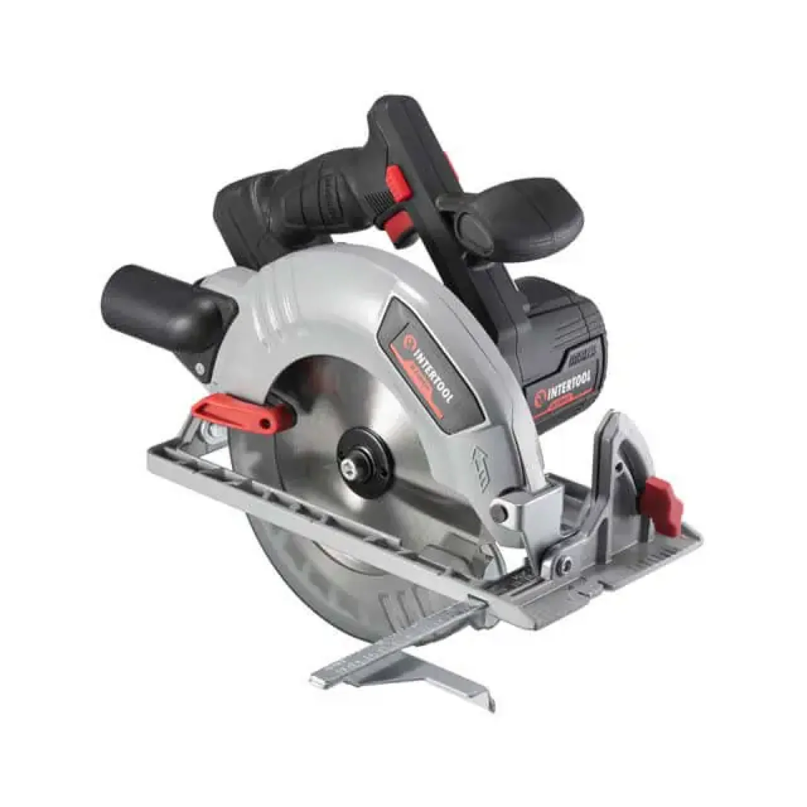 Пила дискова акумуляторна безщіткова 20 В, 4500 об/хв, кут 90°-45°, глибина розпилу 62/45 мм, диск 190×20 мм, без ЗП та АКБ INTERTOOL (WT-0371) UA