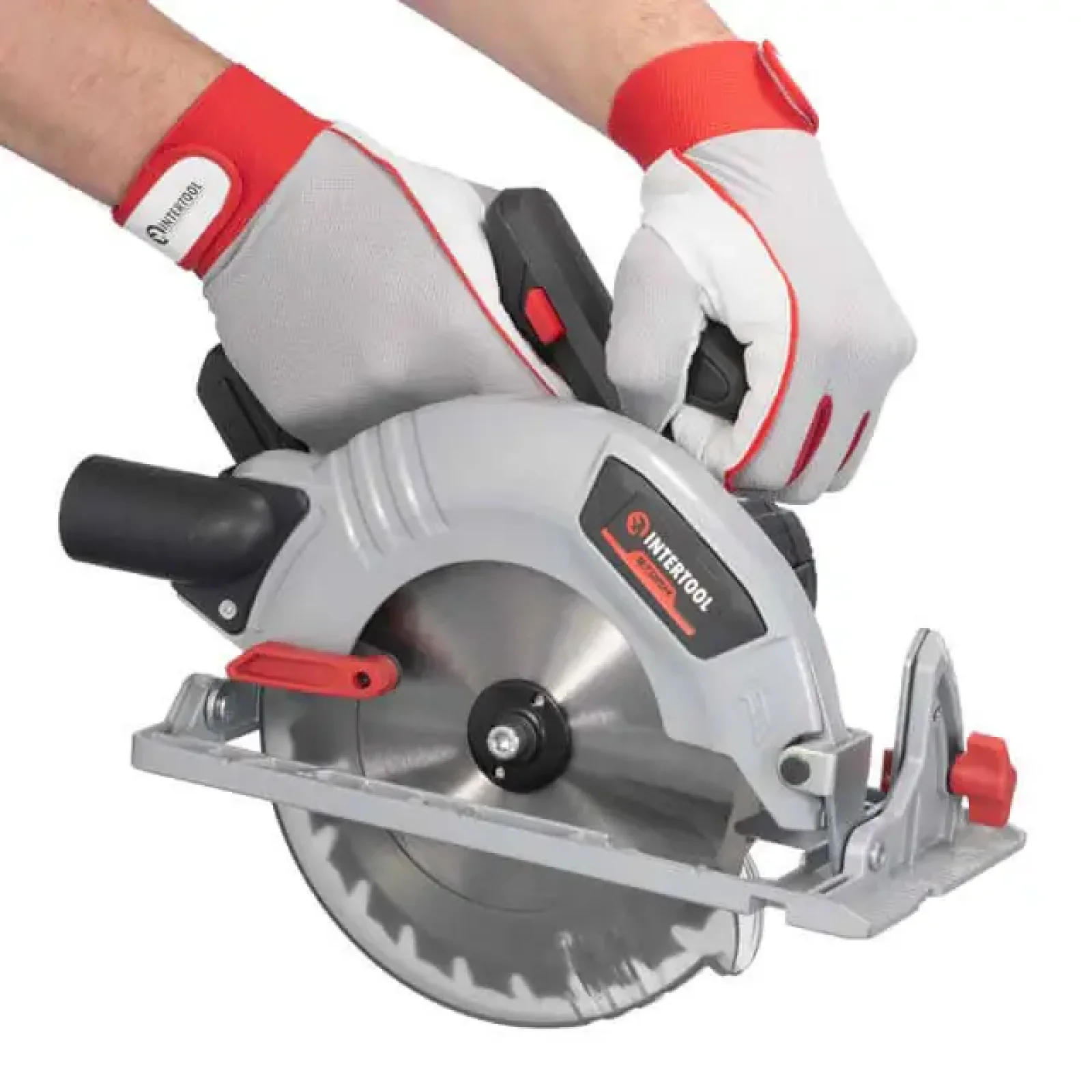 Пила дискова акумуляторна безщіткова 20 В, 4500 об/хв, кут 90°-45°, глибина розпилу 62/45 мм, диск 190×20 мм, без ЗП та АКБ INTERTOOL (WT-0371) UA