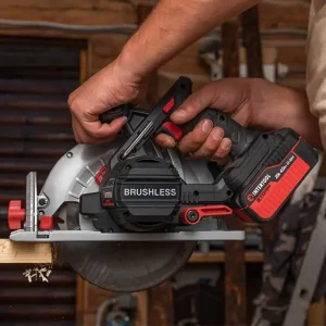 Пила дискова акумуляторна безщіткова 20 В, 4500 об/хв, кут 90°-45°, глибина розпилу 62/45 мм, диск 190×20 мм, без ЗП та АКБ INTERTOOL (WT-0371) UA