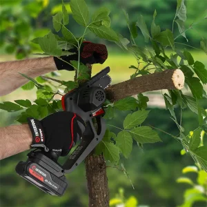 Міні-пилка ланцюгова акумуляторна 20 В, шина 10 см, 4 м/с, Li-ion, 2,0 Ач, ЗП 2А, STORM INTERTOOL (WT-9109) UA