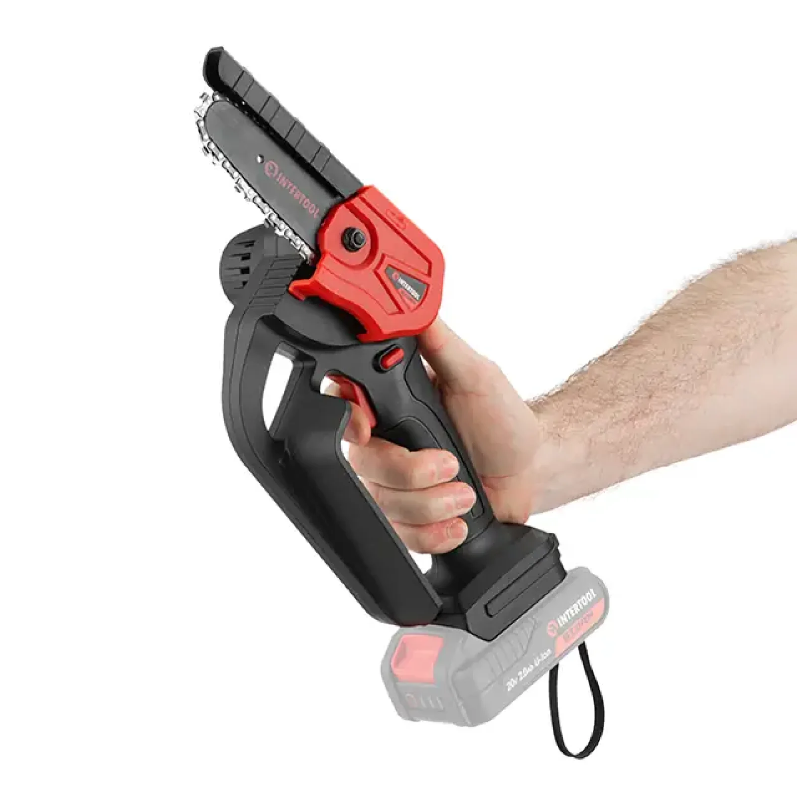 Міні-пилка ланцюгова акумуляторна 20 В, шина 10 см, 4 м/с, без ЗП та АКБ, STORM INTERTOOL (WT-9110) UA