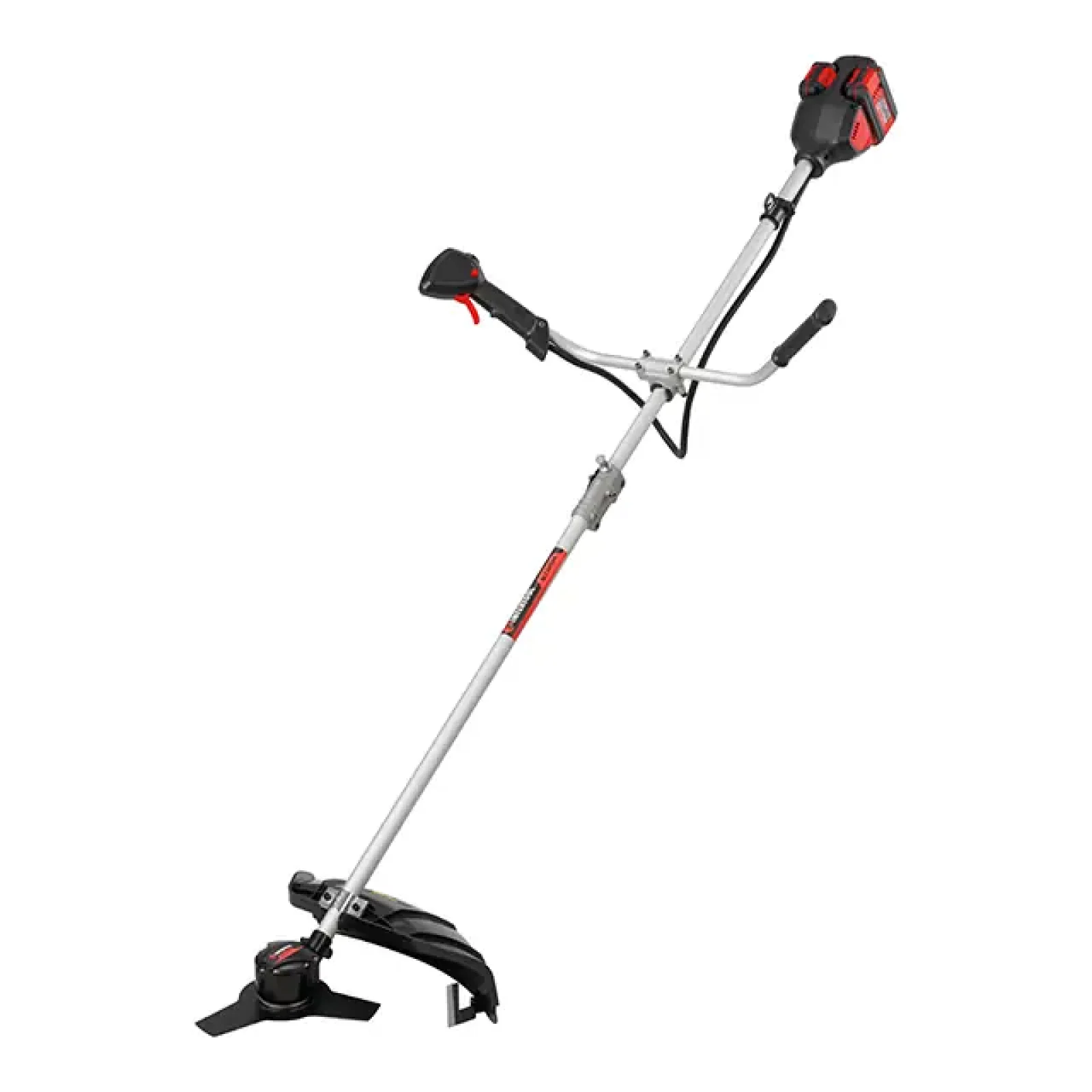 Тример акумуляторний безщітковий 40 В (2×20 В), 6000 об/хв, діаметр обертання диска/ліски 255/350 мм, котушка + 3-зубчастий ніж, без ЗП та АКБ, STORM INTERTOOL (WT-9213) UA