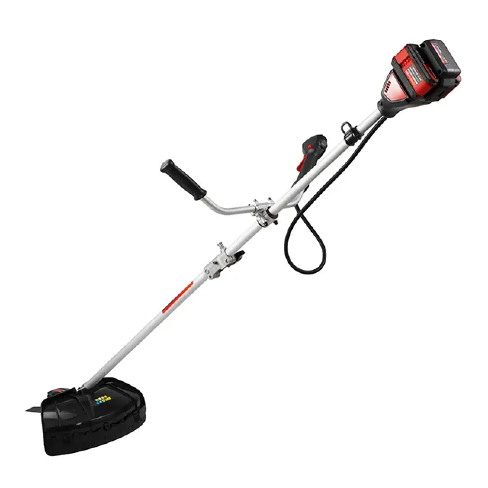 Тример акумуляторний безщітковий 40 В (2×20 В), 6000 об/хв, діаметр обертання диска/ліски 255/350 мм, котушка + 3-зубчастий ніж, без ЗП та АКБ, STORM INTERTOOL (WT-9213) UA