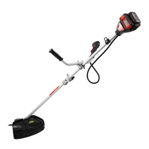 Тример акумуляторний безщітковий 40 В (2×20 В), 6000 об/хв, діаметр обертання диска/ліски 255/350 мм, котушка + 3-зубчастий ніж, без ЗП та АКБ, STORM INTERTOOL (WT-9213) UA