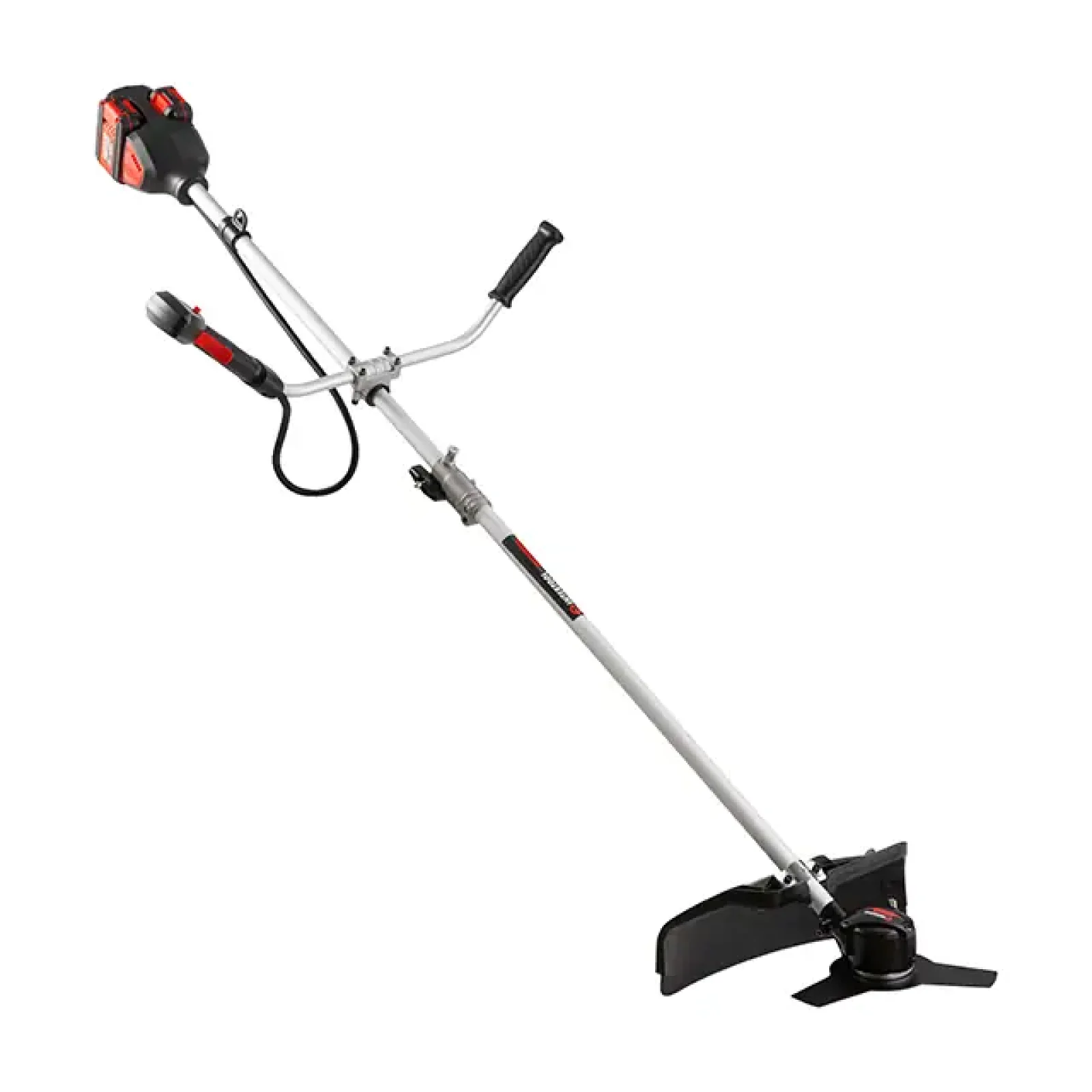 Тример акумуляторний безщітковий 40 В (2×20 В), 6000 об/хв, діаметр обертання диска/ліски 255/350 мм, котушка + 3-зубчастий ніж, без ЗП та АКБ, STORM INTERTOOL (WT-9213) UA