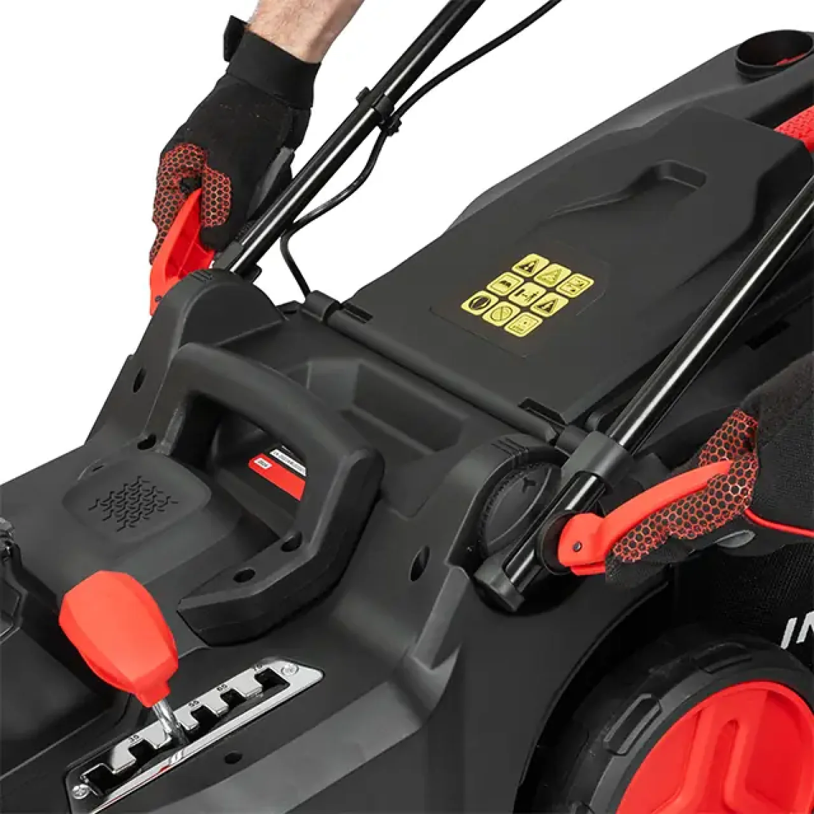 Газонокосарка акумуляторна безщіткова 40 В (2×20 В), 3500 об/хв, ширина захвату 370 мм, висота зрізу 25-75 мм, контейнер 40 л, без ЗП та АКБ, STORM INTERTOOL (WT-9216) UA