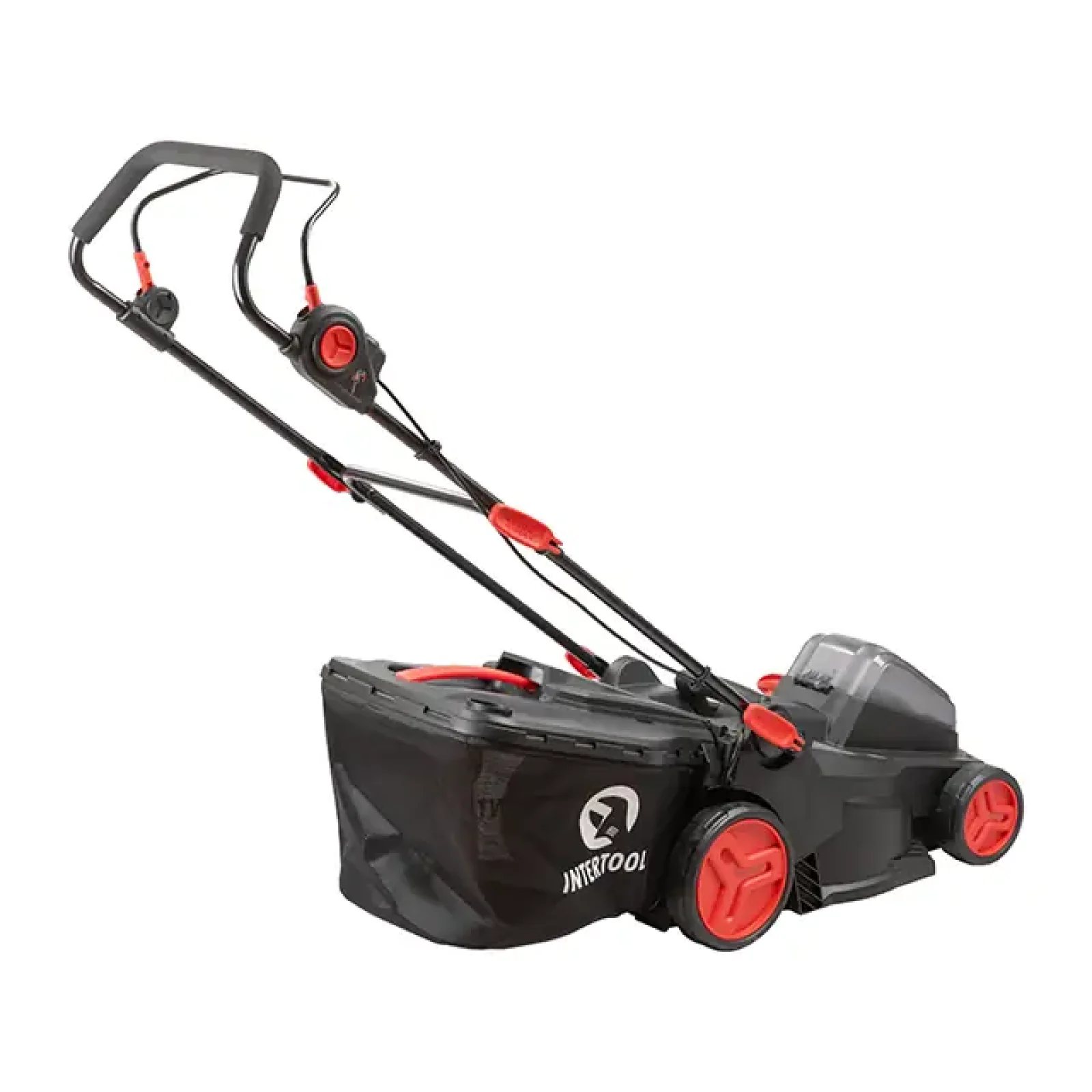 Газонокосарка акумуляторна безщіткова 40 В (2×20 В), 3500 об/хв, ширина захвату 370 мм, висота зрізу 25-75 мм, контейнер 40 л, без ЗП та АКБ, STORM INTERTOOL (WT-9216) UA