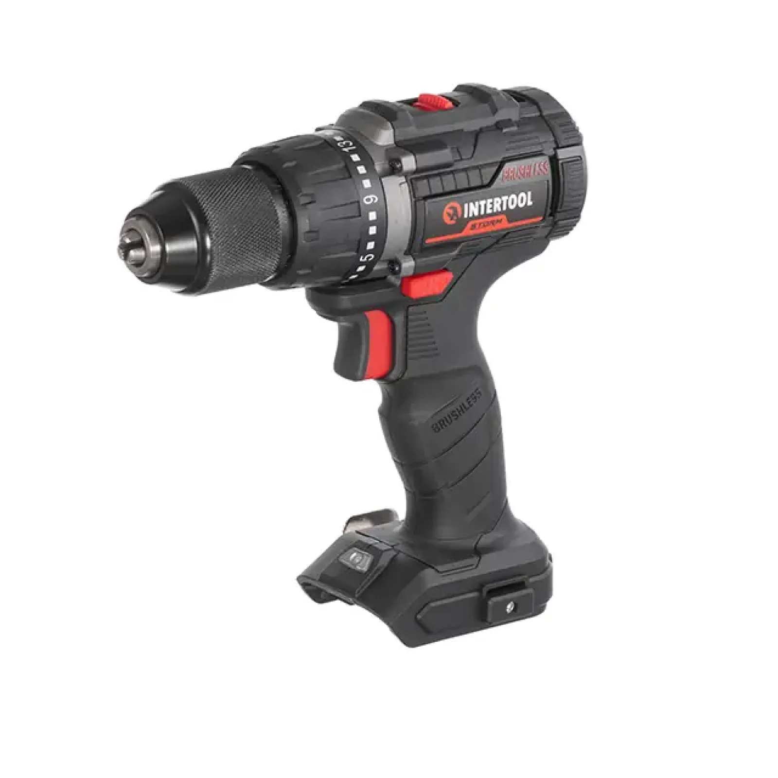 Дриль-шурупокрут акумуляторний безщітковий 20 В, 60 Nm, 0-500/0-2000 об/хв, 2-13 мм, без ЗП та АКБ INTERTOOL (WT-9360) UA