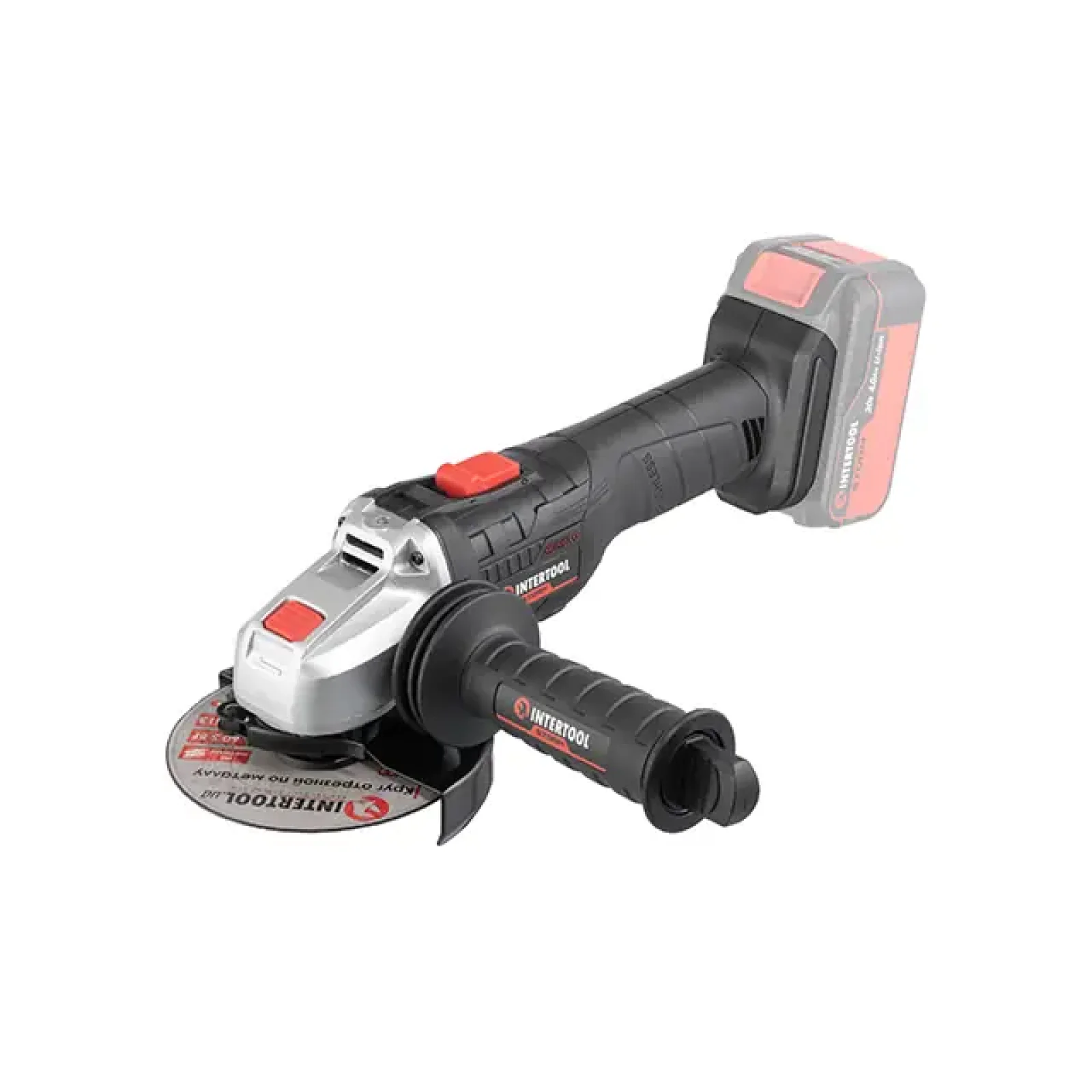 Шліфмашина кутова акумуляторна безщіткова 20 В, 125 мм, 10000 об/хв, без ЗП та АКБ INTERTOOL (WT-9366) UA