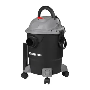 Пилосос будівельний, 1,2 кВт, >17 кПа, бак 20 л пластик, шланг 1,5 м INTERTOOL (DT-1020) UA