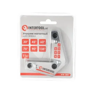 Кутник магнітний для зварювання, 15°, 60°, 90°, 120°, 11 кг, 75×85 мм INTERTOOL (MW-0007) UA