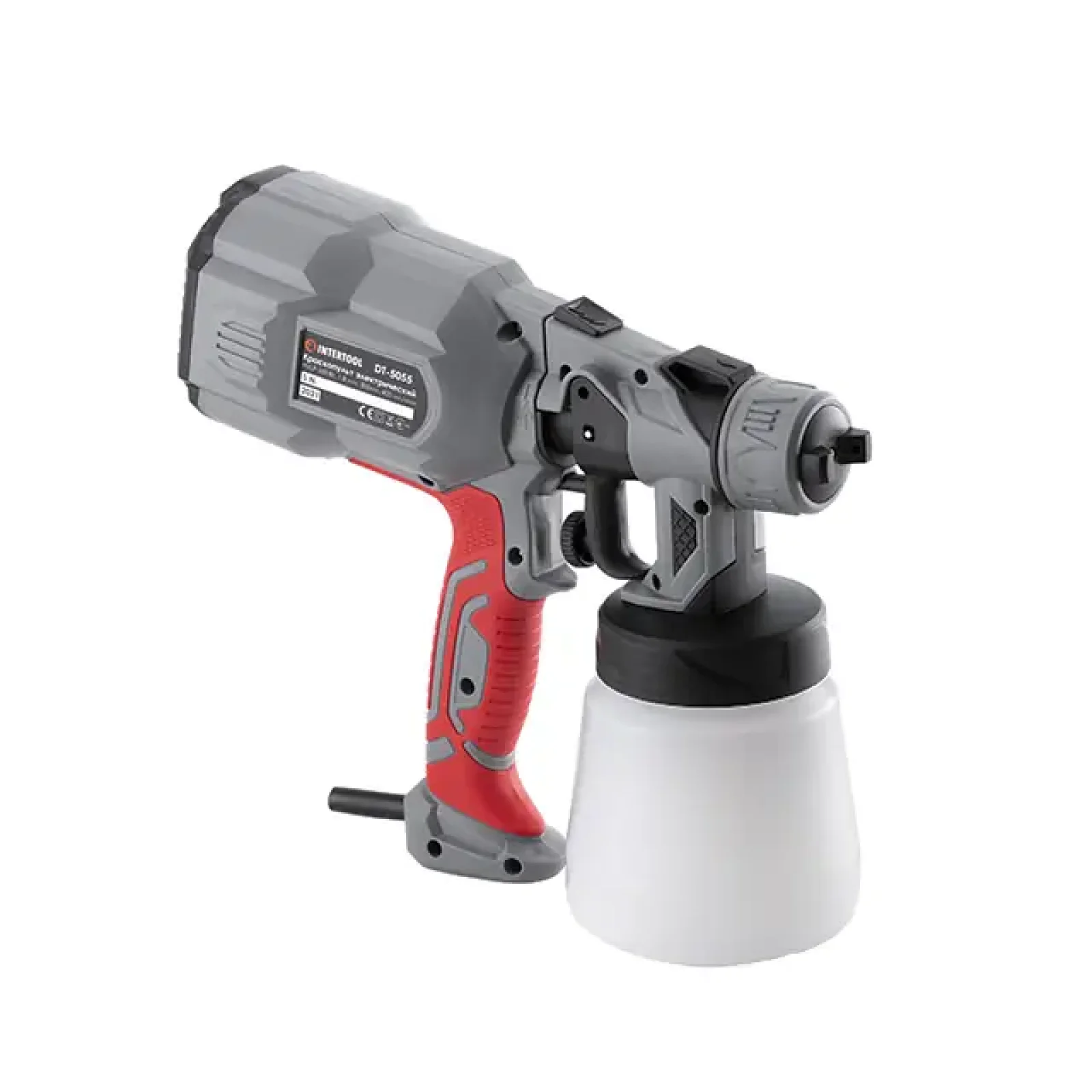 Фарбопульт електричний HVLP, 0,55 кВт, 400 мл/хв, форсунка 1,8 мм, бачок 800 мл INTERTOOL (DT-5055) UA