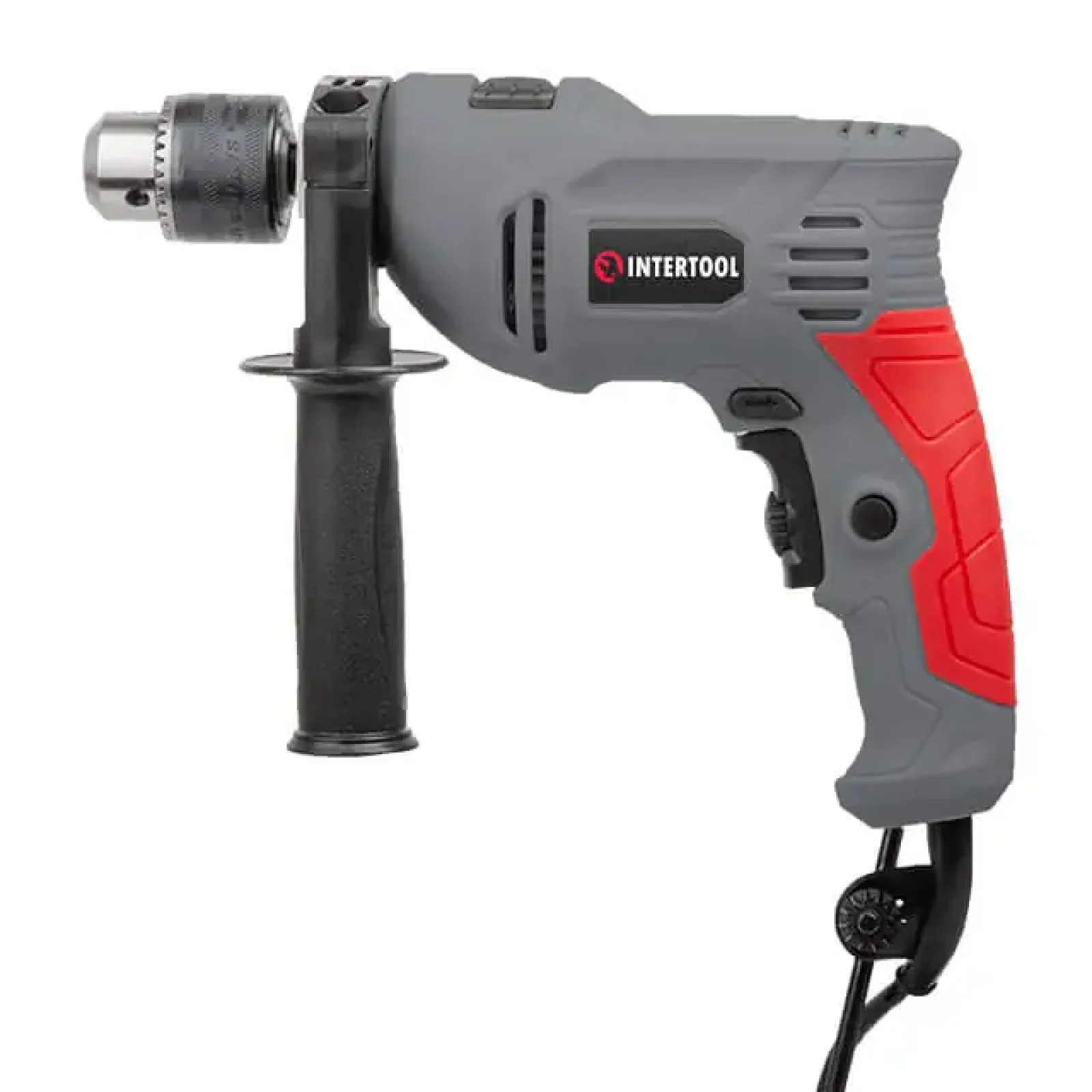 Дриль ударний, 0,6 кВт, 0-3000 об/хв, 1,5-13 мм, реверс INTERTOOL (DT-0109) UA