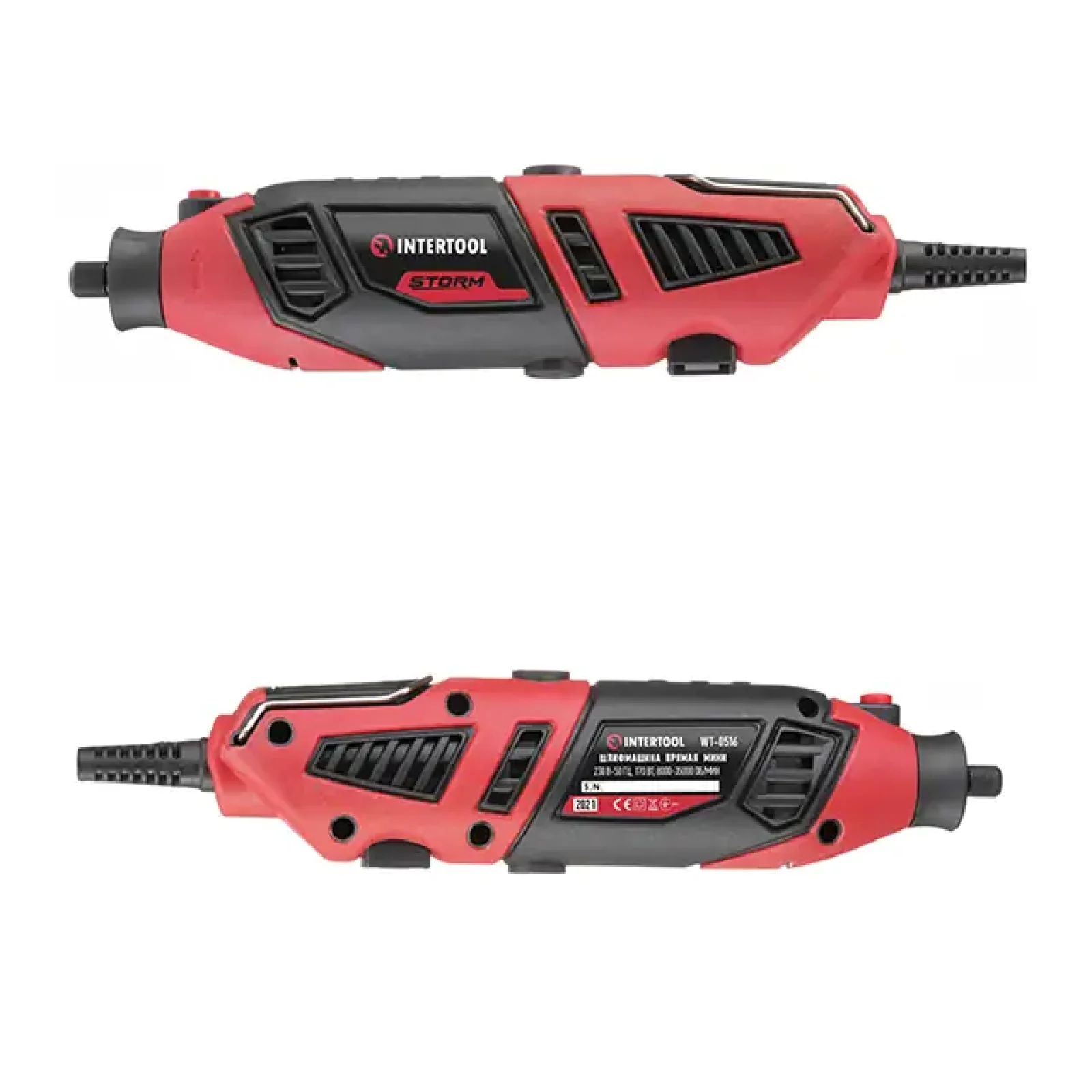 Шліфмашина пряма (гравер) 170 Вт, 8000-35000 об/хв, 120 од., кейс, стійка, гнучкий вал, насадка для фрезерування INTERTOOL (WT-0516) UA