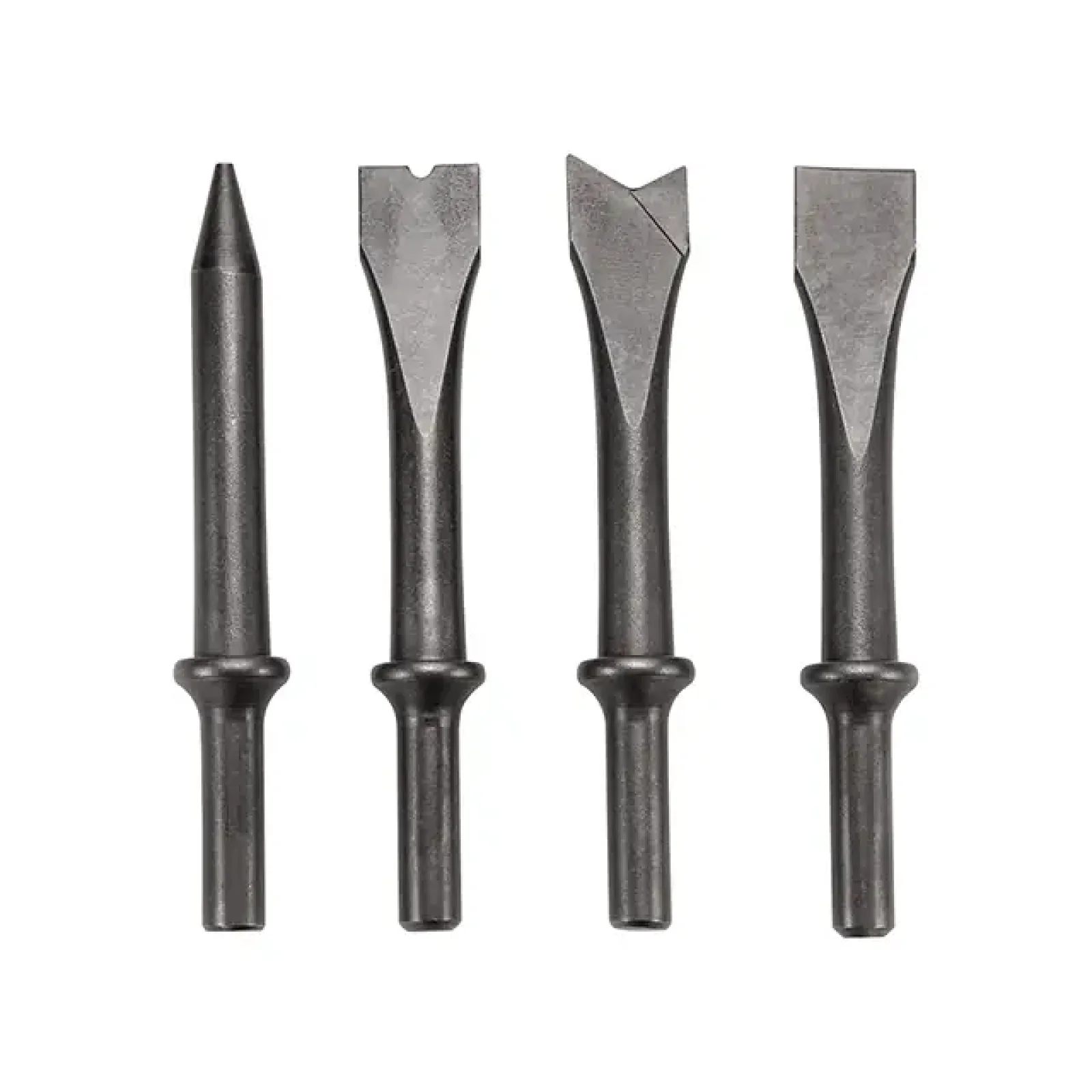 Зубило пневматичне, 4 Дж, до 6 атм, 4500 уд/хв, 150 л/хв, набір насадок 150 мм: 4 од. INTERTOOL (PT-1302) UA