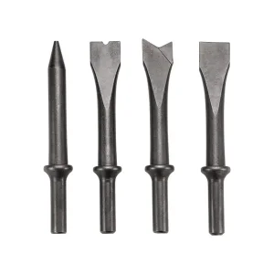 Зубило пневматичне, 4 Дж, до 6 атм, 4500 уд/хв, 150 л/хв, набір насадок 150 мм: 4 од. INTERTOOL (PT-1302) UA