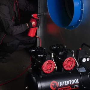 Пістолет заклепувальний, пневматичний, 3,2-4-4,8 мм, до 6 атм, 720 Нм, 10 л/хв, набір аксесуарів, кейс INTERTOOL (PT-1304) UA