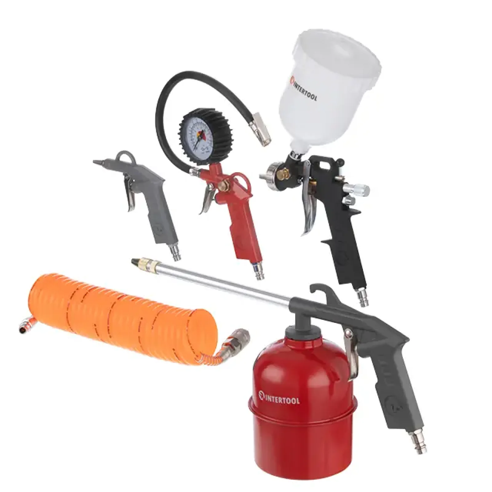 Набір фарбувальний пневматичний 5 од. INTERTOOL (PT-1501) UA
