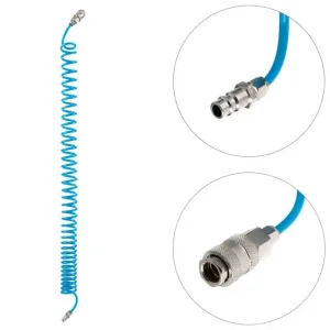 Набір для продувки кабіни вантажних авто: пістолет, шланг поліуретановий 5 м 6×4 мм, трійник на шланг 6 мм, на швидкороз'ємних з'єднаннях INTERTOOL (PT-1506) UA