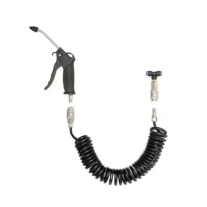 Набір для продувки кабіни вантажних авто: пістолет, шланг поліуретановий 5 м 8×5 мм, трійник на шланг 8 мм, на швидкороз'ємних з'єднаннях INTERTOOL (PT-1508) UA