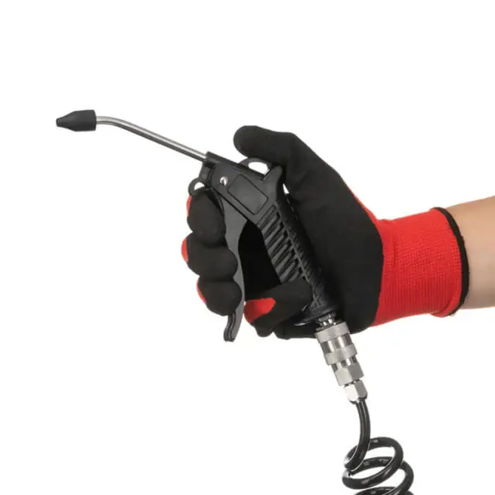 Набір для продувки кабіни вантажних авто: пістолет, шланг поліуретановий 5 м 8×5 мм, трійник на шланг 8 мм, на швидкороз'ємних з'єднаннях INTERTOOL (PT-1508) UA